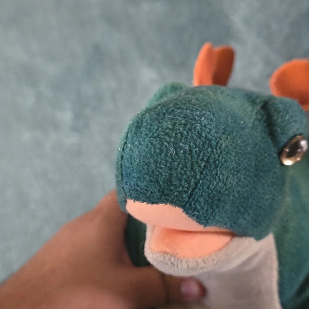 Build-A-Bear Green and Orange Dinosaur Plush Well Used